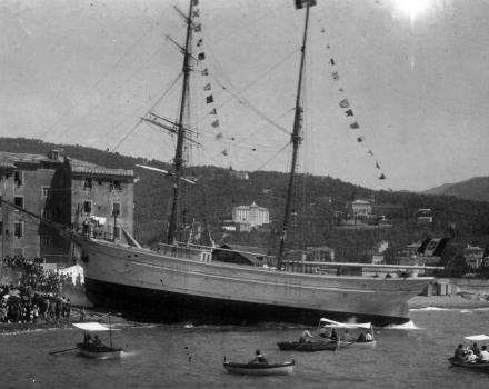 The Launching of a Ship in Santa Margherita